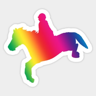 jumping horse rainbow Sticker